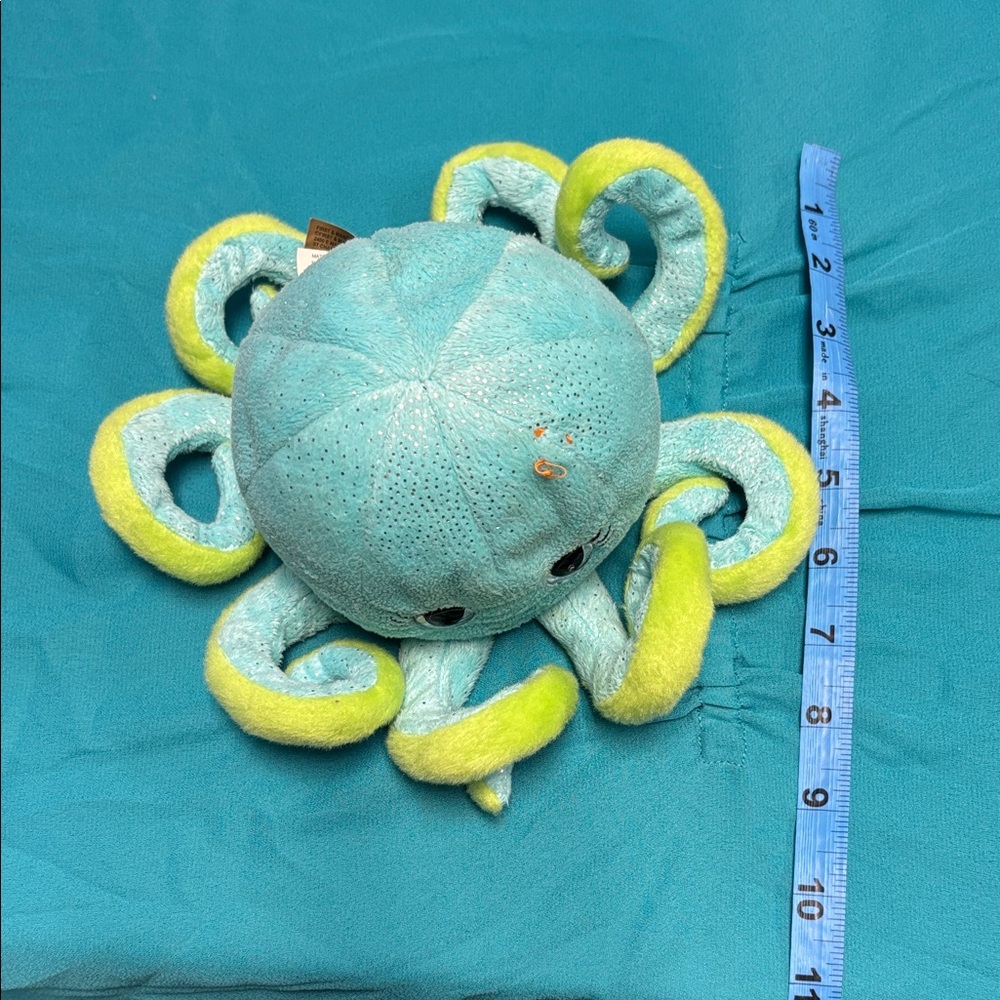 Blue & Yellow Plush Octopus Stuffed Animal